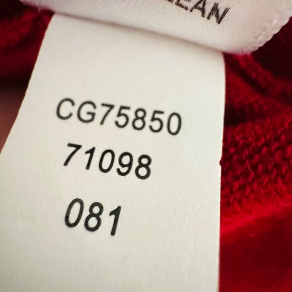 Cable & Gauge Women Red Rhinestone Quarter Zip V Neck Long Sleeve Sweater Large - Picture 8 of 10